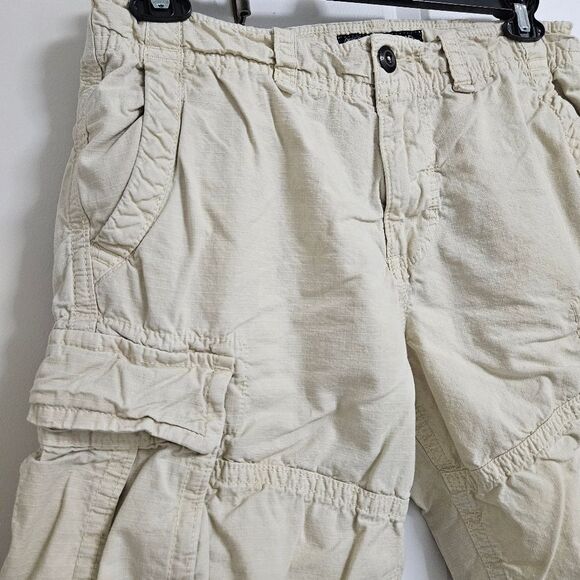 American Eagle Cargo Classic Fit Shorts Men's 32 Ivory 10" Inseam Casual Preppy - Picture 5 of 9